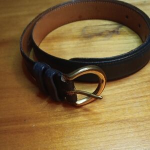 Coach Blue and Gold Buckle Belt